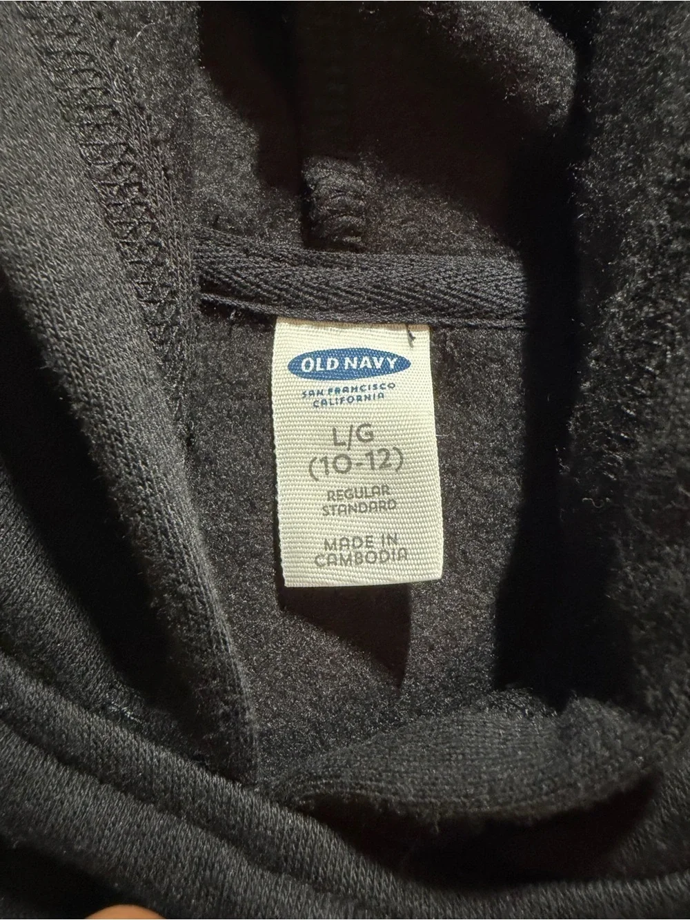 Old Navy Girls Graphic Hoodie Regular Fit Black Size L (10-12)